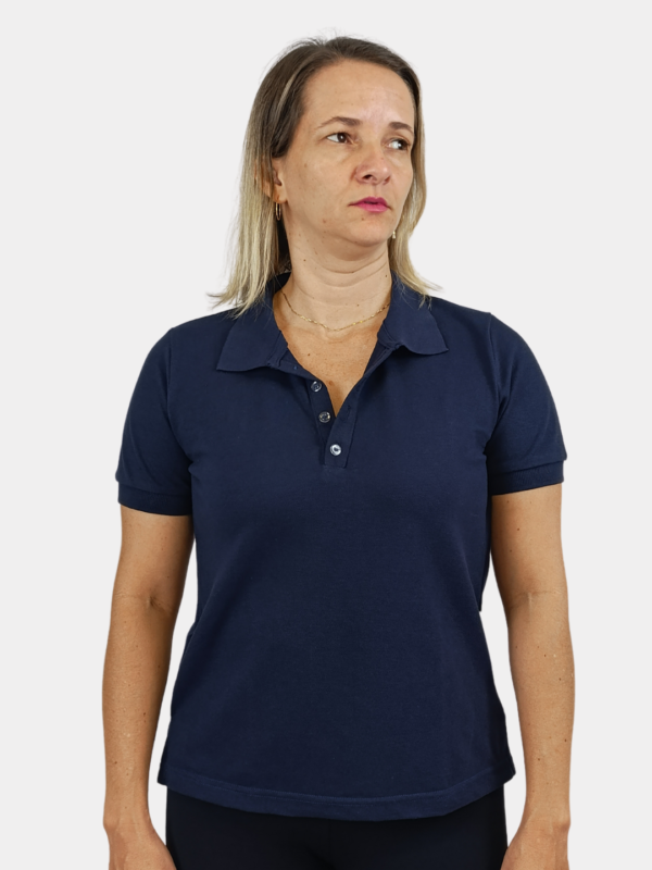 Camisa Polo Feminina Azul marinho