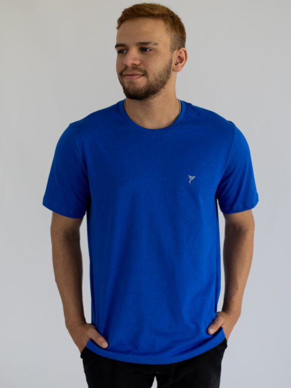 Camisa De Algodão Azul Masculina