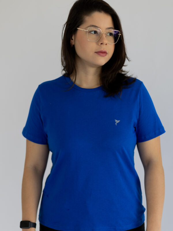 Camisa de Algodão feminina azul royal