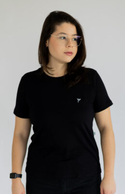 Camisa de Algodão feminina preta