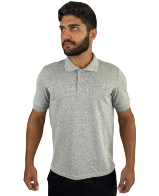 Camisa Polo Cinza mesclado Masculina