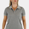 Camisa Polo Feminina cinza mesclado